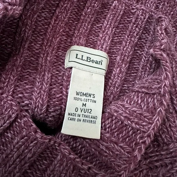 L.L. Bean mock turtleneck fisherman / cable knit sweater - Picture 5 of 5